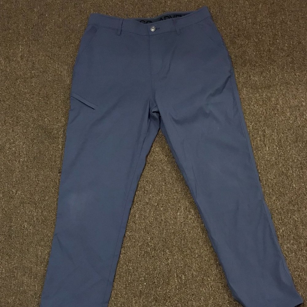 Blue Nylon Stretch Pants